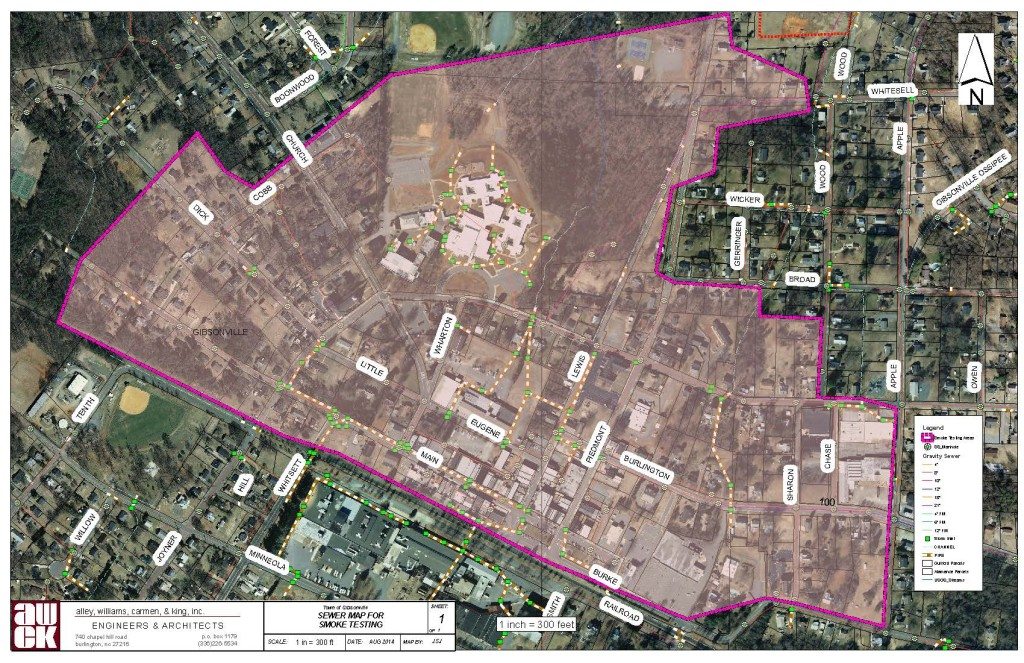 Gibsonville Sewer Map - Smoke Testing